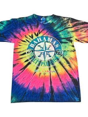 Bahamas EXUMA Shirt Child Small Rainbow Open Seas Beach Tie Dye Sailing